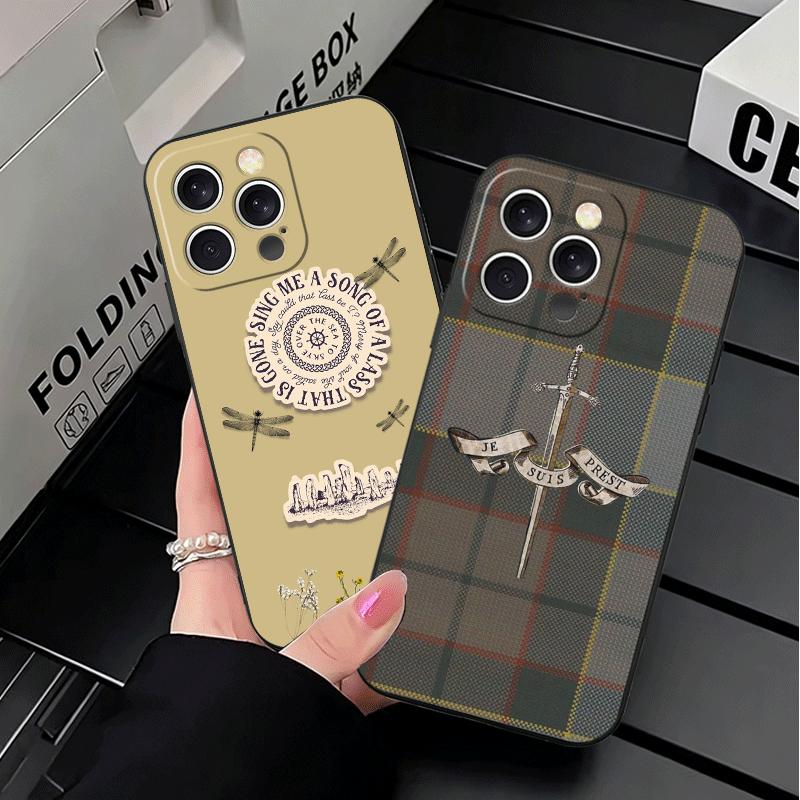 Outlander TV Claire Soft Phone Case for iPhone 16 16E 17 Air 15 Pro Max 14 Plus 13 Mini 11 12 7 Black Cover Back Shell