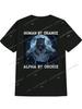 Human by Chance Alpha By Choice Funny Werewolf Absurd Print TShirt for Men  American Humor Graphic Black Tee with Retro