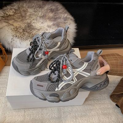 [Fanfuna] 2025 Autumn and Winter New Thick-soled Heightening Dad Shoes Women's Color Matching Versatile Lightweight Casual Sports Shoes
