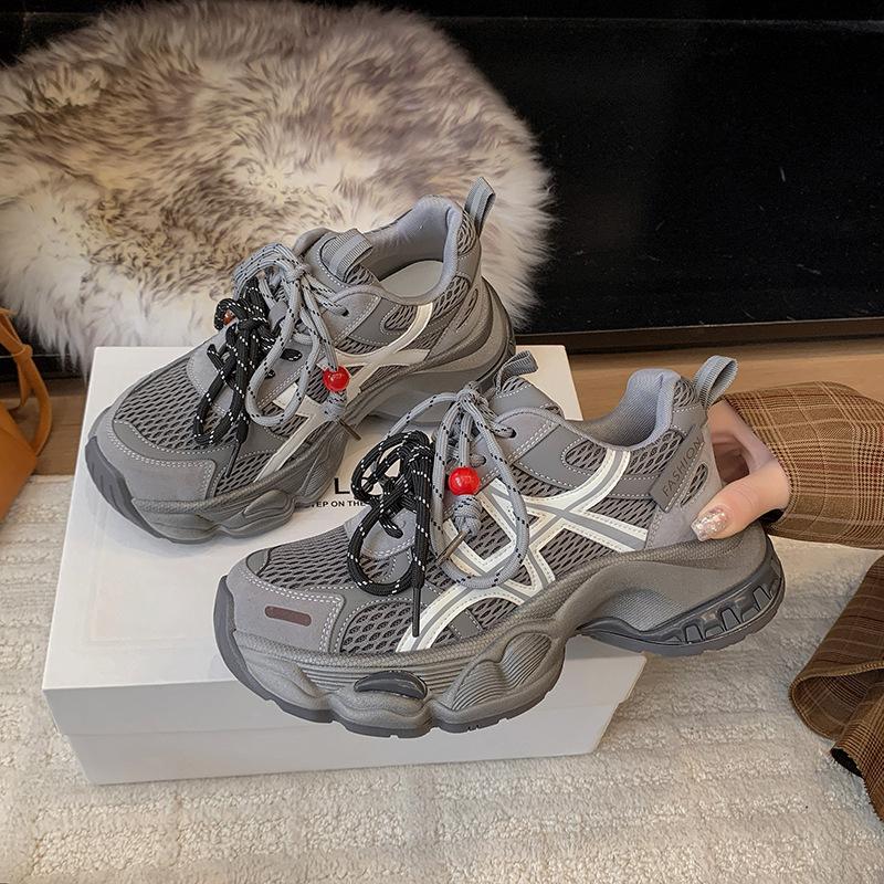 [Fanfuna] 2025 Autumn and Winter New Thick-soled Heightening Dad Shoes Women's Color Matching Versatile Lightweight Casual Sports Shoes