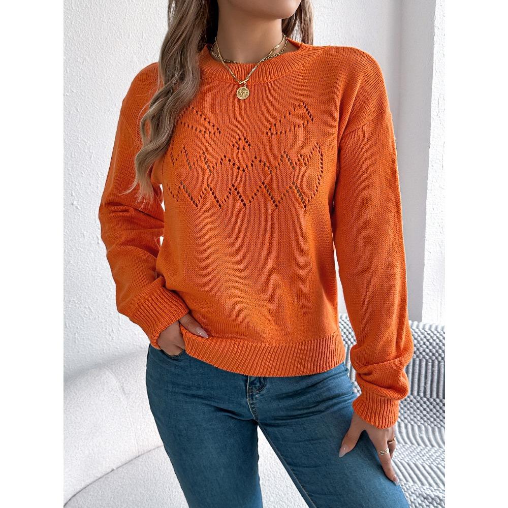 Women's Knitted Sweater - Solid Colour Lace-Up Lantern Sleeve Pullover Halloween Ladies' Top