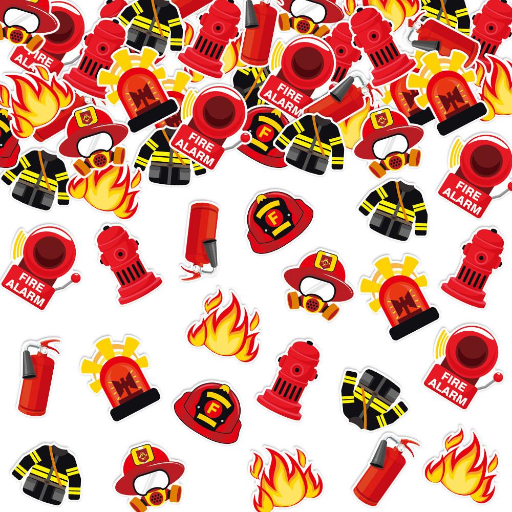 Themed Confetti Firefighting Birthday Celebration Party Props Decoration