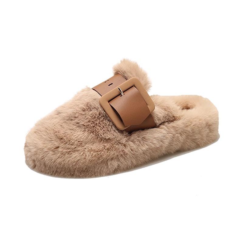 Baotou Mao Mao slippers women wear autumn and winter new warm Internet celebrity muffin thick bottom home non-slip soft bottom cotton mop