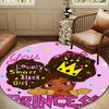 Black Princess Magic Celebration Round Rug for Livingroom,Bedroom, Palyroom, Chair Rug, Area rug, Circle Carpet, Large Size Fan Christmas gift