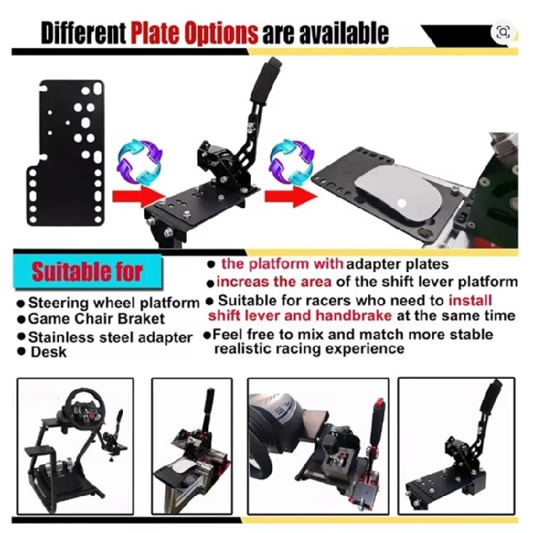 Aluminum Gaming Handbrake Mounting Bracket Quick Install USB Adapter Plate For G27 G29 T500 PC Racing Simulation