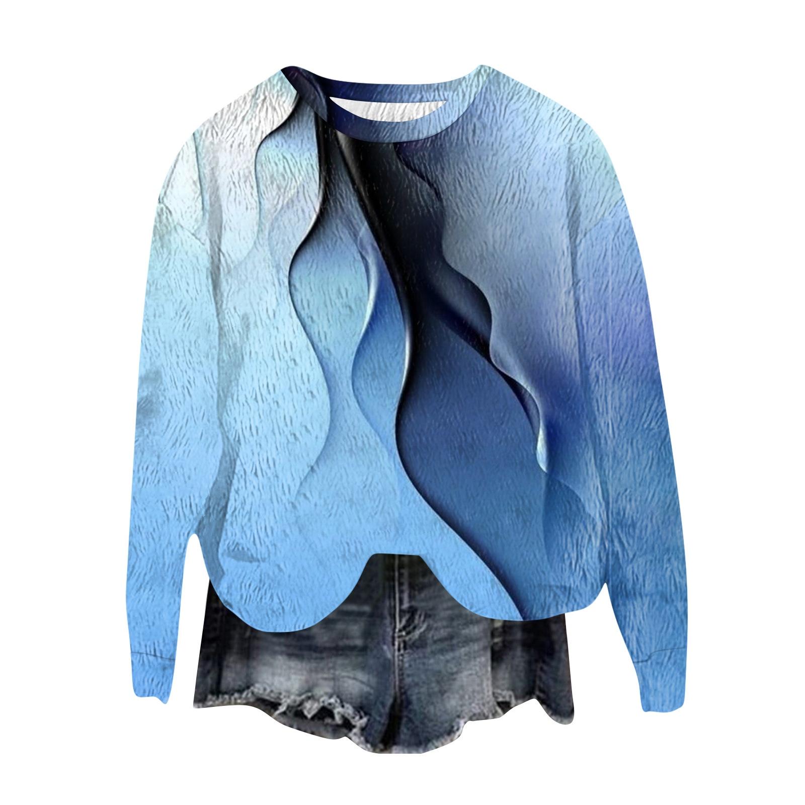 

Женский модный пуловер с круглым вырезом, футболка с длинным рукавом, с принтом XXL