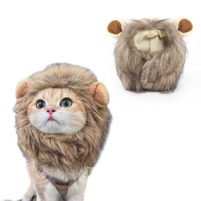Amzbarley Dog Halloween Lion Transformation Cat Cosplay Easy To Put On and Take Suitable for Cats and Dogs Costume, Wig, Costume, Cap, Adjustable,
