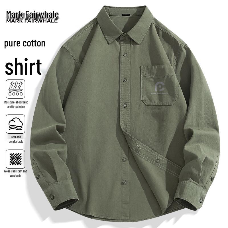 Mark Fairwhale Men s Pure Cotton Long-Sleeve Casual Business Shirt M