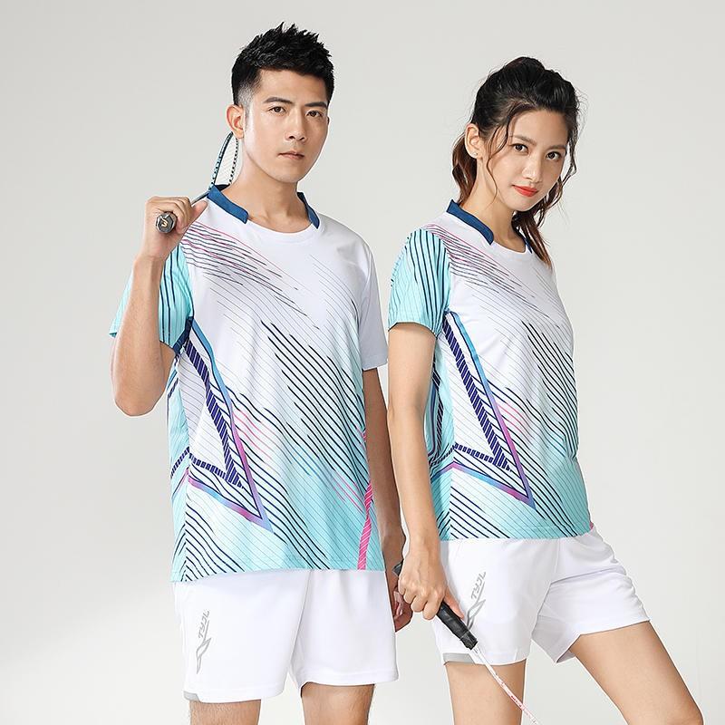 Unisex Quick-Dry Badminton Set Short Sleeve Sportswear Training Competition Running Basketball Volleyball Tennis