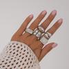 Creative Open Ring Set for Women Wedding Jewelry Trendy Elegant Gold Color Punk Vintage Geometric Adjustable Finger Rings