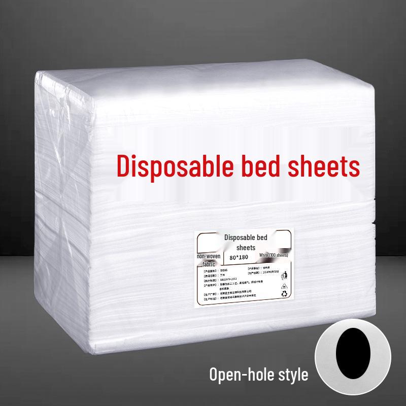 Waterproof Disposable Massage Bed Sheets with Face Hole - Breathable & Thickened Non-Woven Fabric