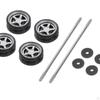 1:64 Scale Car Rubber Wheel Rims Soft Tires for RC 1/64 of 4