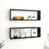 Day and Night - Day and Night Cube Wall Shelves 2 Units Black Plywood 80x15x26.5 Cm
