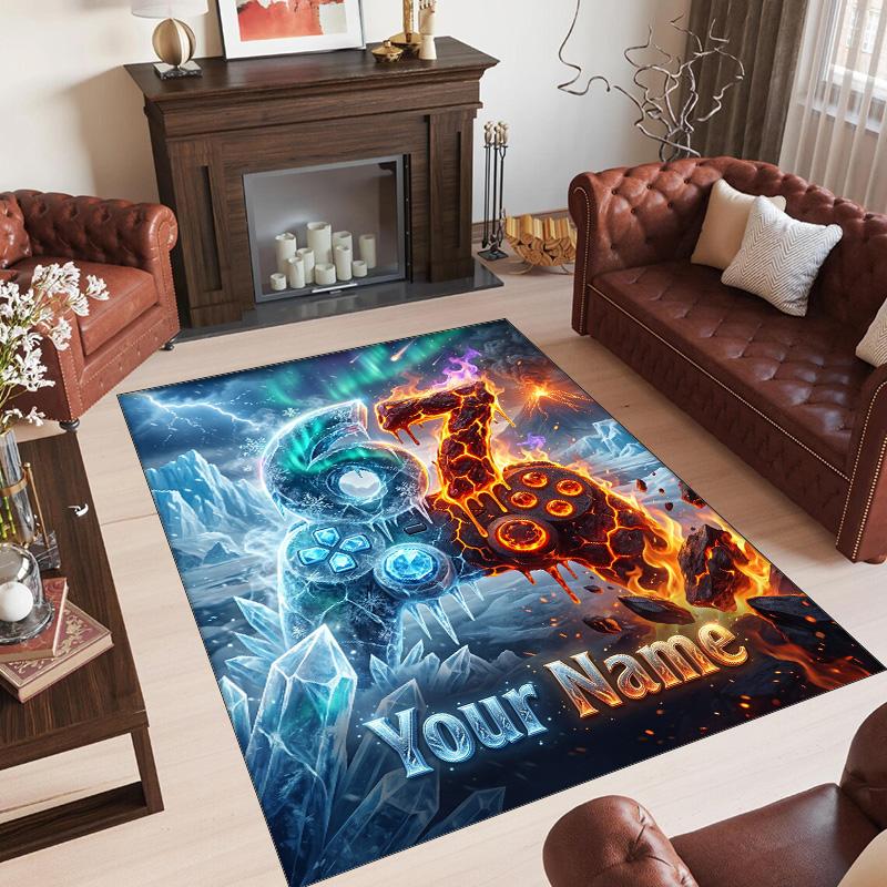 Adventure Travel Theme Crystal Velvet Rug Personalized Custom Name Text Soft Floor Mat Home Decor