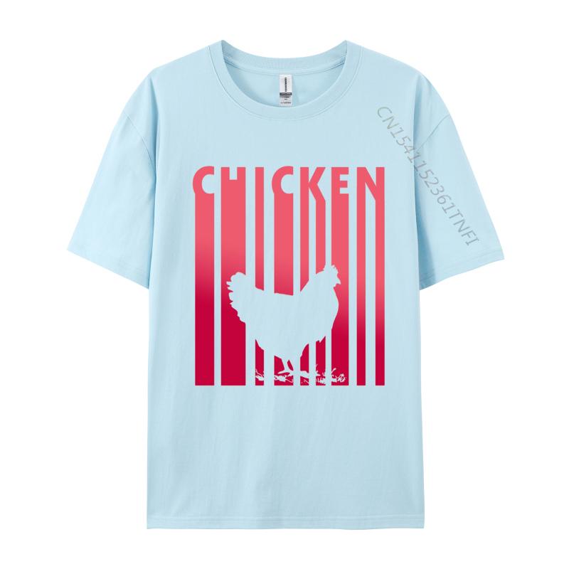 Vintage Sunset Chicken Tee Shirts Adult Premium Cotton Oversized Tops Retro Tshirts Designer Clothes Unisex