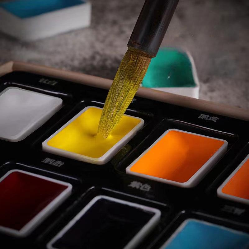 12/24 Color Beginner Solid Chinese Painting Pigments Chinese Painting Ink Painting Mineral Materials