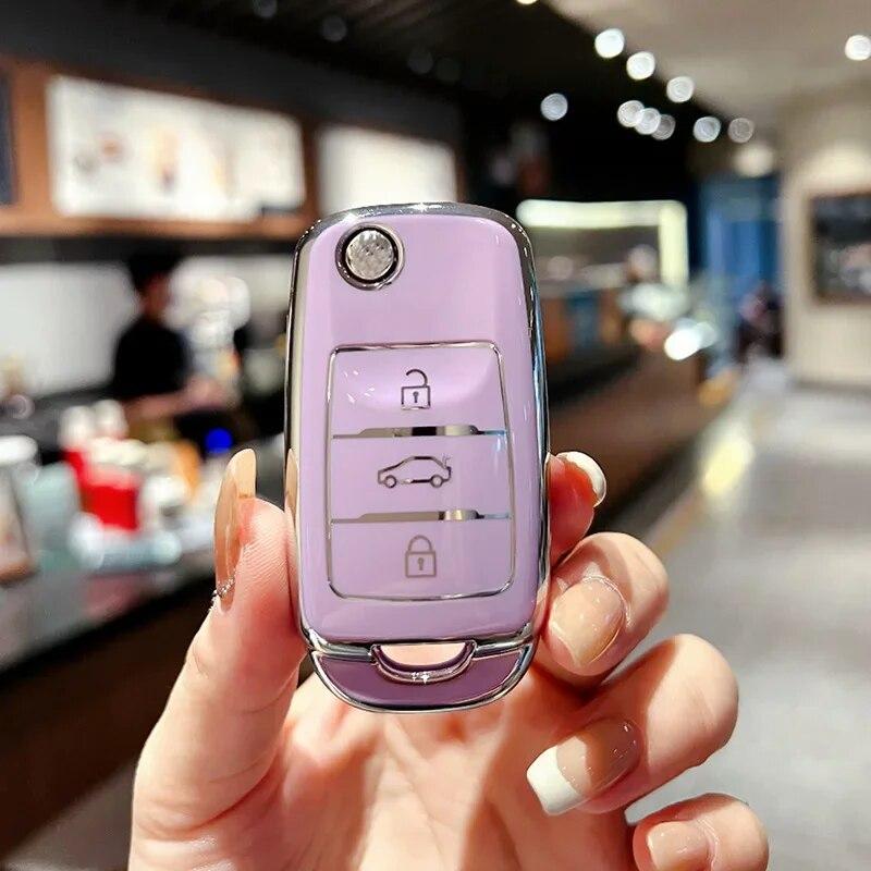 

Чехол для автомобильного ключа GUSHIBEI для Changan CS35 CS55 CS75 фиолетовый