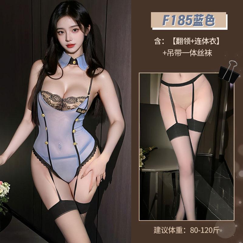 Sexy lingerie sexy police uniform pure desire mesh onesie no temptation pajamas pure desire babes outfit
