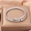 Popular, Personalized Trend, Retro Stainless Steel Winding Geometric , Pearl Steel Wire 