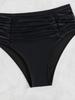 Solid Ruched High Waist Sexy Bikini Set Elegant Slimming Two Piece Swimwear