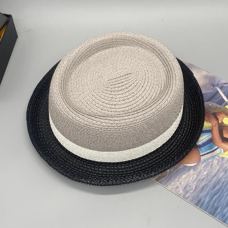 New Straw Hat Men's and Women's Jazz Hat British Sunshade Travel Holiday Fashion Top Hat Trendy Hat Ring Hat
