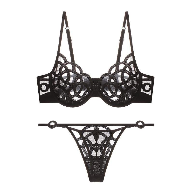 French Lace Lingerie Set: Ultra-Thin, Supportive Bra for Plus and Petite Sizes