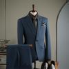 Plus Size Men's Striped Business Casual Wedding & Formal Suit Set