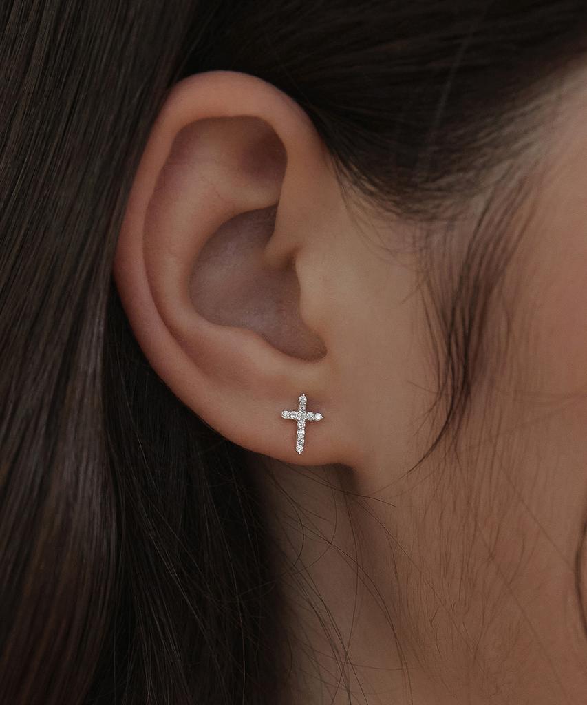 Tatiana (Silver 925) Holy Cross Earrings Ec3128