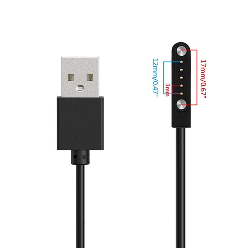 USB Fast Charging Cable Data Cord Power Charger Adapter Dock Magnetic Suction Suitable for USB 2.0 Male to 5 Pin Watch