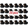 6122448Pc Black  Rubber Ducks With Sunglasses Sets Duck Toys Squeaky Rubber Ducks Cute Float Duckies For Party Favors