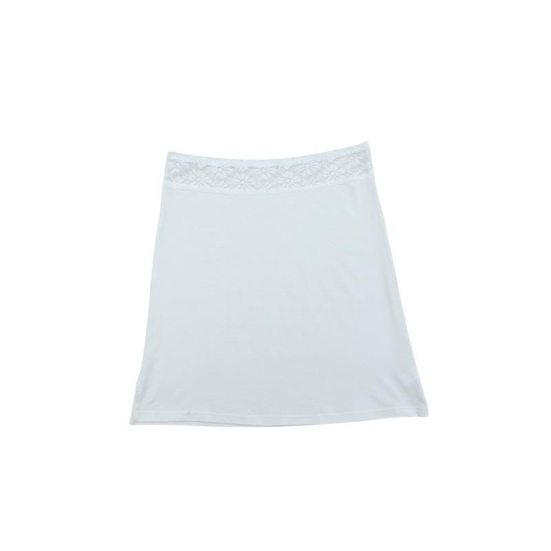 Women's Lace Patchwork Anti-Transparent Midi Skirt - Knee-Length, Anti-Static, Plus Size