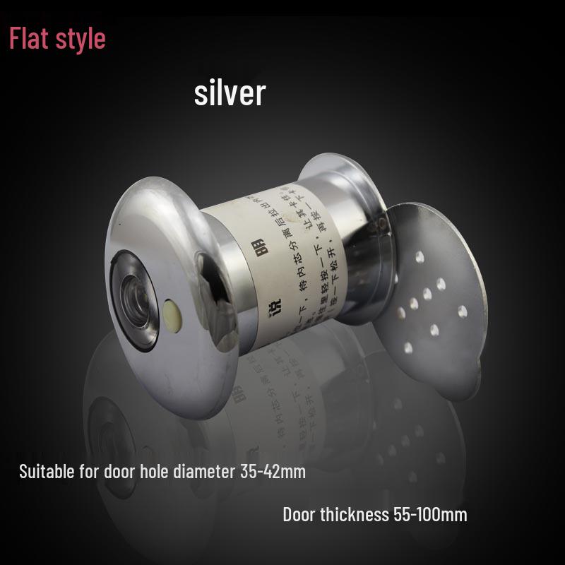 Universal Wide-Angle High-Definition Metal Door Peephole with Integrated Doorbell, Anti-Pry Security Mirror