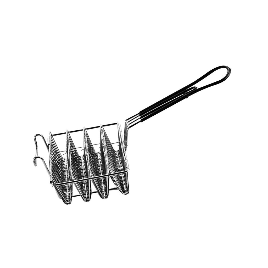 Taco Basket Deep Fryer Holder with Grip Handle Stainless Steel Burritos Professional