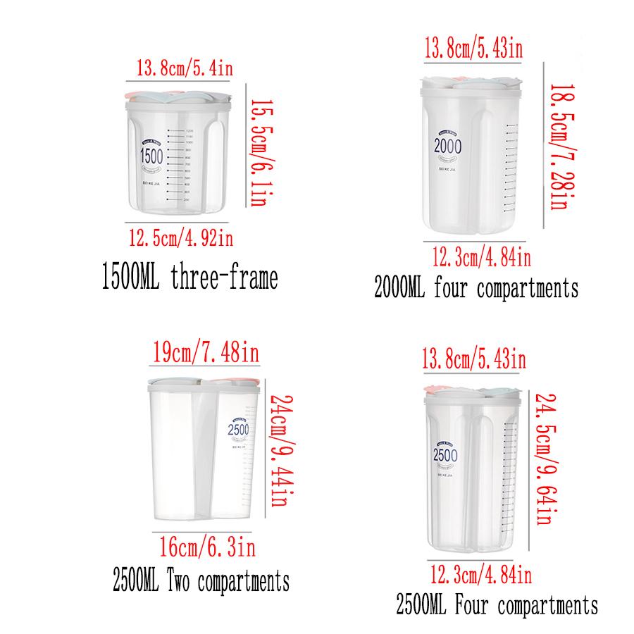 1PCS Grains and Cereals Storage Jar Plastic Compartment Storage Jar Kitchen Household Food Sealing Beans and Peas Storage Box