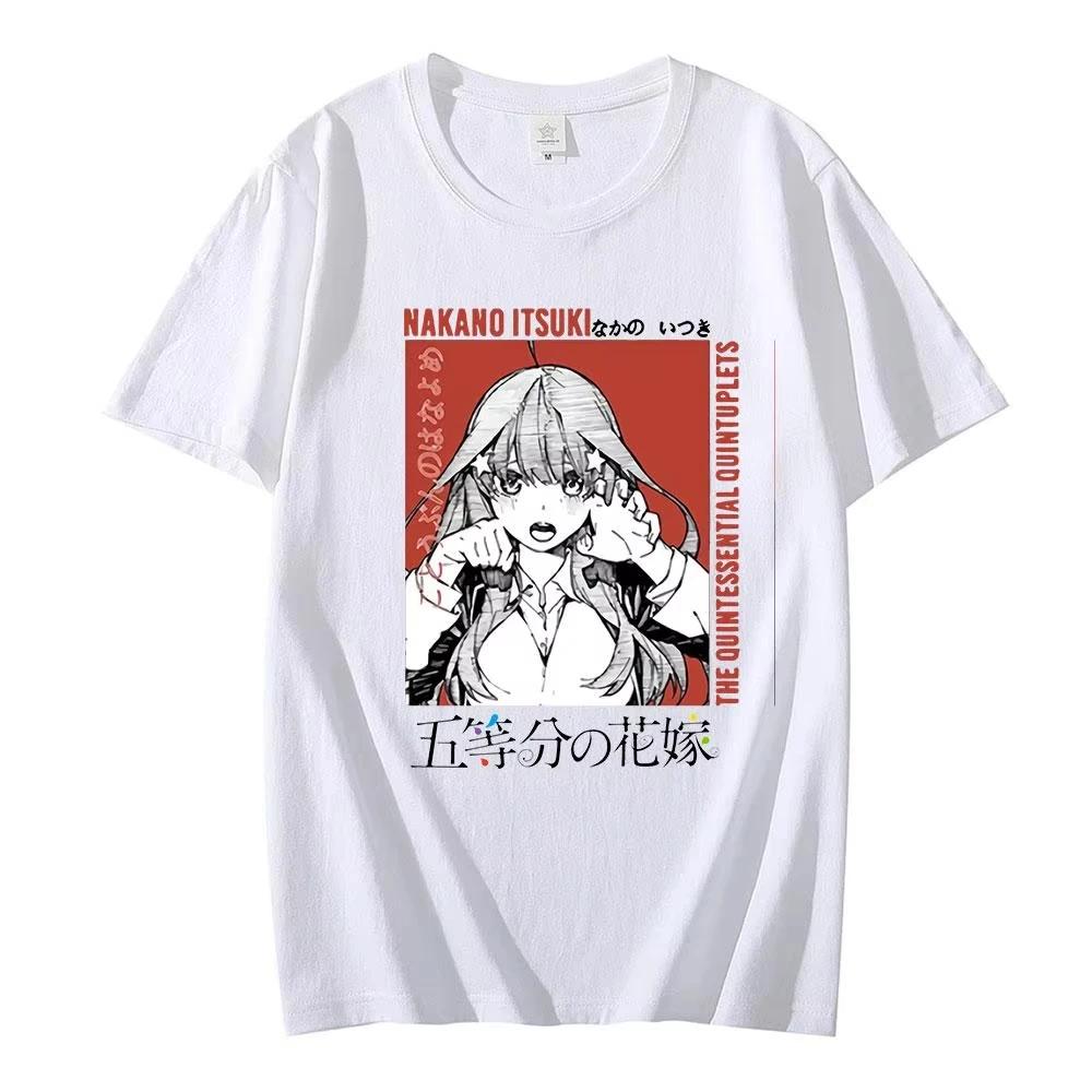 2026 summer The Quintessential Quintuplets Nino Nakano Anime T-Shirt Unisex Oversized Streetwear Cotton Short Sleeve Casual Tops