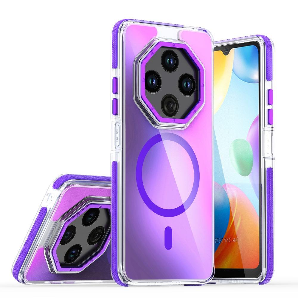 Luxury Metal Lens MagSafe Magnetic Phone Case For Redmi Note 14 13 Pro 4G 5G For Xiaomi 14T Wireless Charging Discolour Cover
