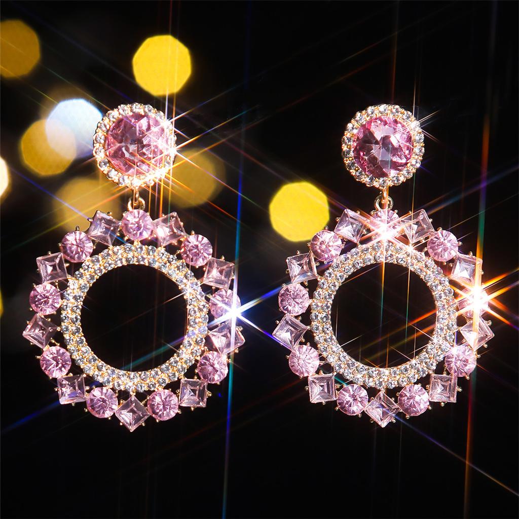 Stylish Shiny Glass Rhinestone Earrings