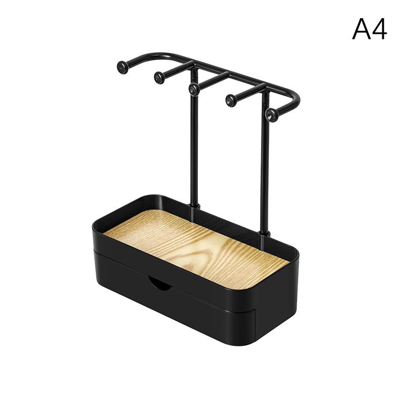 Raft de Expunere Cercei cu Strat Dublu cu Sertare, Raft Organizator pentru Depozitare Coliere, Inele, Suport Agățător pentru Bijuterii, Raft Organizator cu Tavă