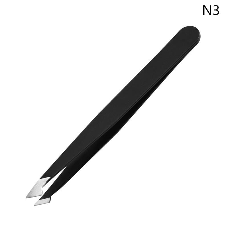 1Pcs Precision Stainless Steel Slant Tip Tweezers for Eyebrow & Facial Hair Removal Blackhead Removal Pointed Angle Tip