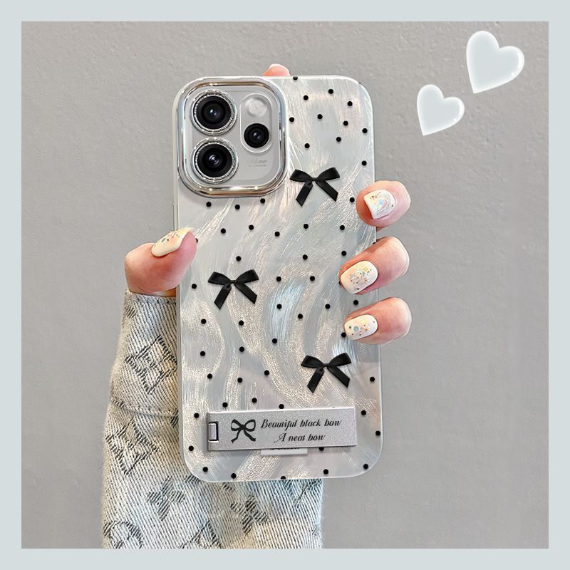 Applicable to opporeno15pro mobile phone case anti-drop belt hanging chain OPPOreno15 niche set polka dot bow