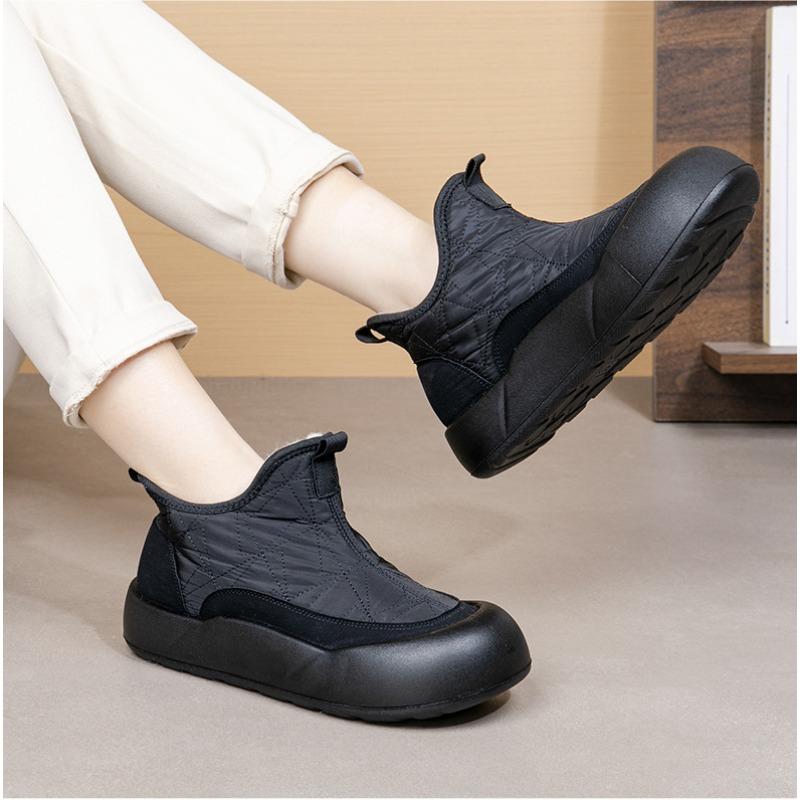 Kadın Hakiki Koyun Derisi Kışlık Botlar, Su Geçirmez Slip-On Koyun Yünü Astarlı Kar Botları, Kaymaz Moda Konfor Bilek Botları