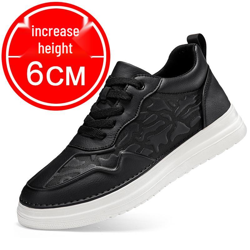 Men s Autumn 8cm Invisible Height-Increasing White Sports Shoes - Breathable, Thick Sole, Casual Style
