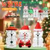 Fashionable Christmas Bear Shaped Glass Cup, Green Knitted Lid And Striped Straw, Transparent Container, Perfect Holiday Gifts