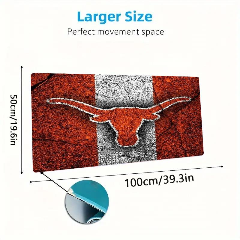 Texas Longhorns Color Mouse Pad Large Gaming Table Cushion Non-slip Laptop Tablet Big Mousepad XXL Mat Mini PC Playmat With Lock edge