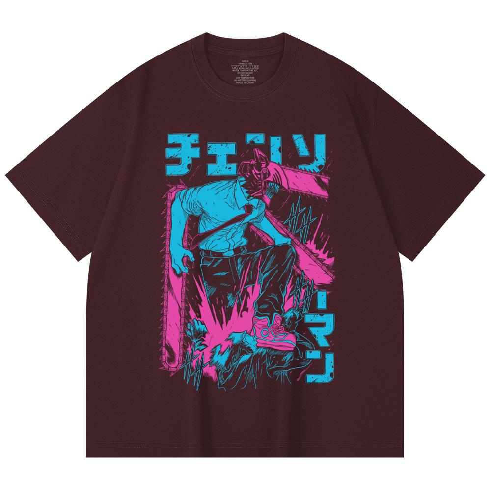 

230 Gsm 100% Cotton Chainsaw Man V9 Denji Print Unisex Heavy Cotton T Shirt 2XL