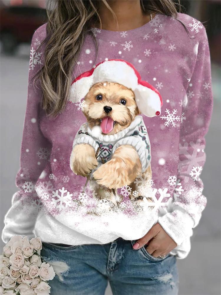 Cute Dog 3D Print Women round-neck sweatshirt Fashion Cute Animal Duck Hoodies Girl Coat Festival Kawaii Women Clothes Top