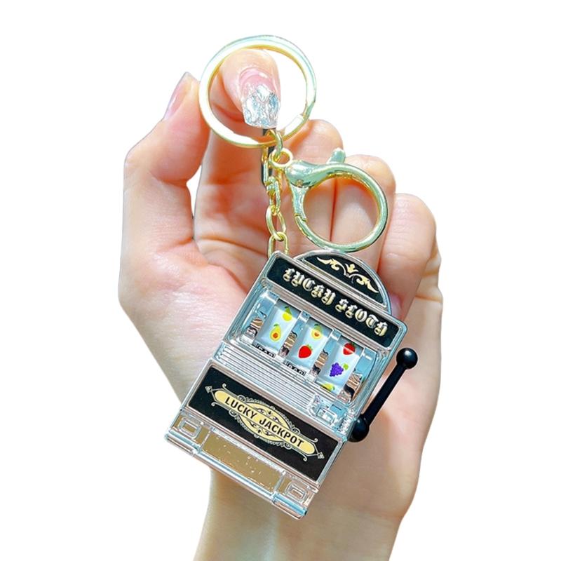

Unique Key Holder Fruit Machine Keychain Everyday Essential Decorative Accessory Plastic Texture for Students and Youth серебряный