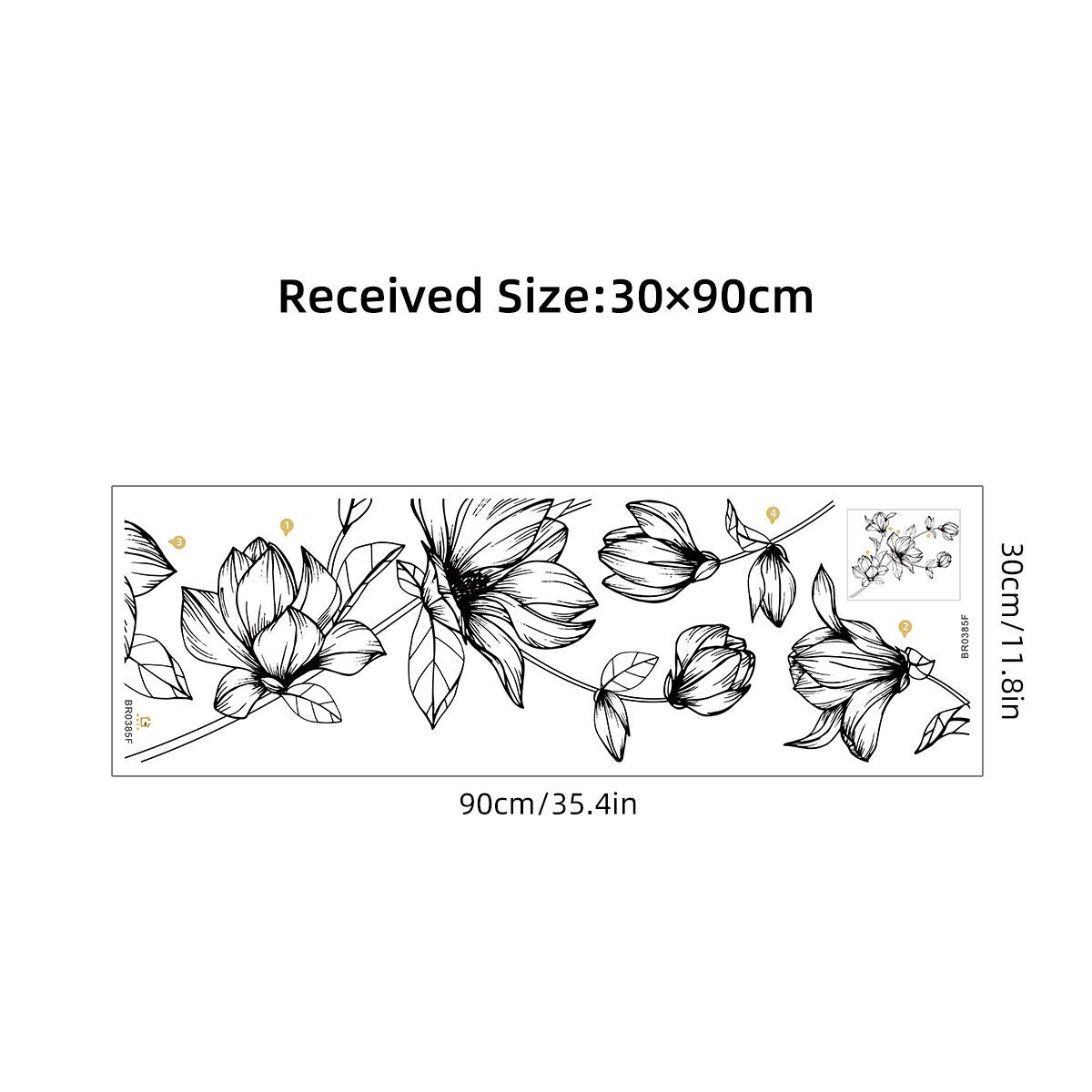Artistic flower self-adhesive wall stickers, living room background wall decorations, wall stickers