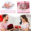 3D Valentine's Day Romantic Paper Sculpture Pink Rose Treehouse Notepad