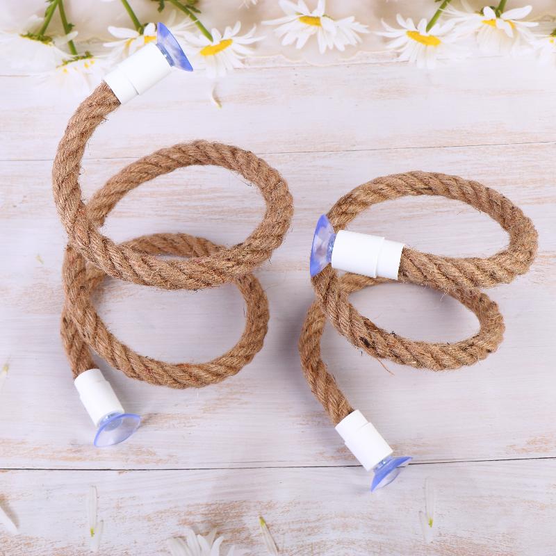 Suction Cup Bird Perch Bendable Linen Rope NonSlip Design for Parrot Cage Bath Window Use